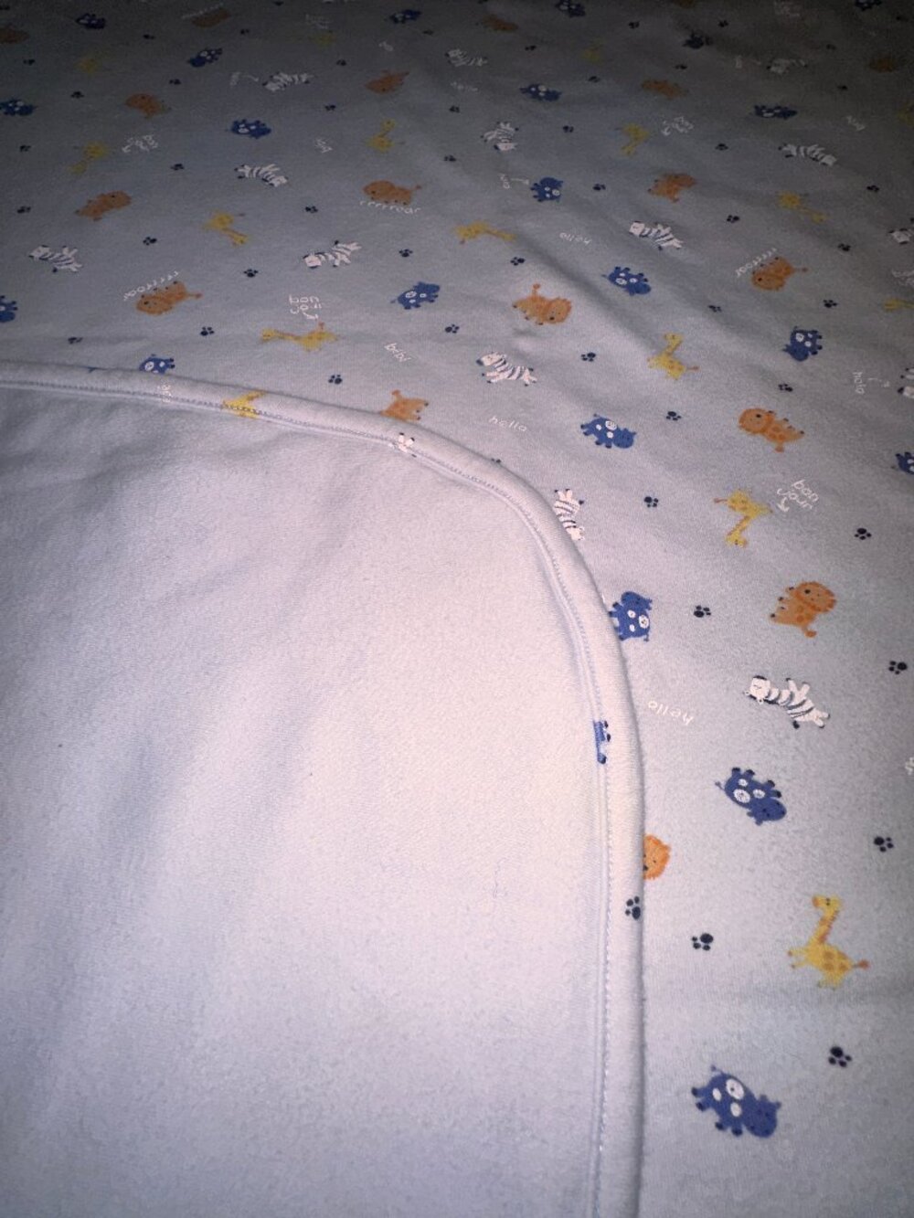 Carter’s Child Of Mine Baby Blanket Animals Zoo Safari Hello Bon Jour 30” x 27”